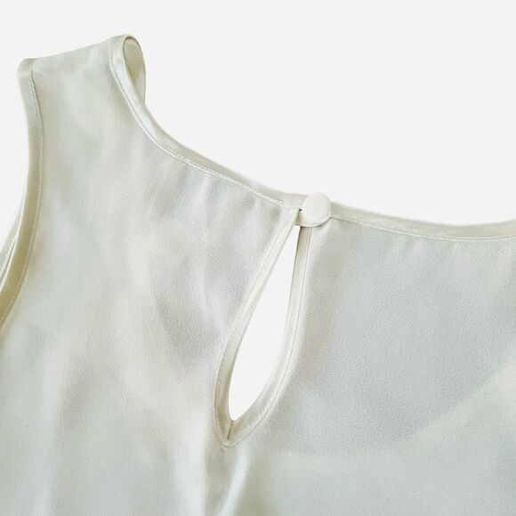 Reiss Eden Tank in White Size 0 Viscose with Satin Trim Classic Basic Luxury - Picture 4 of 6